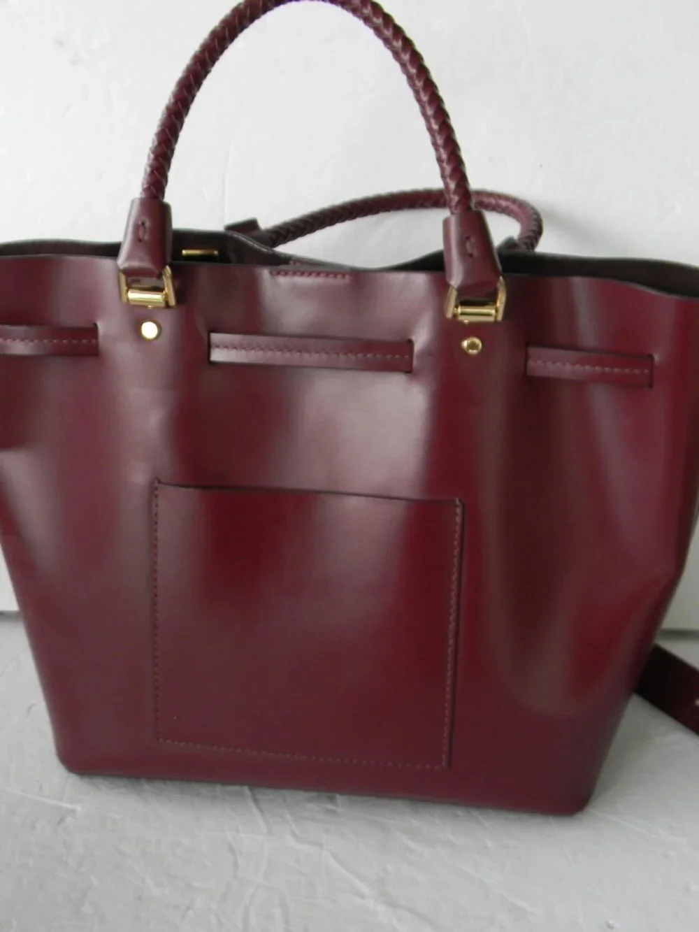 MICHAEL KORS BURGUNDY WINE LEATHER BLAKELY BUCKET DRAWSTRING CROSSBODY BAG FALL